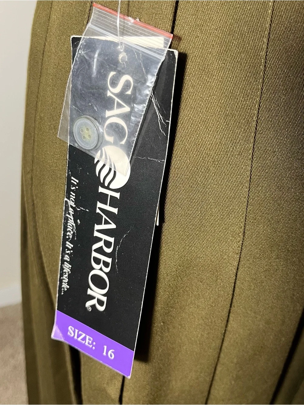 Vintage Sag Harbor Pleated Olive Green Dark Academia Skirt Size 10 (estimated)
